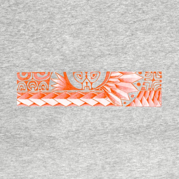 Tatoo art orange tribal line by Havai'iART&WOOD